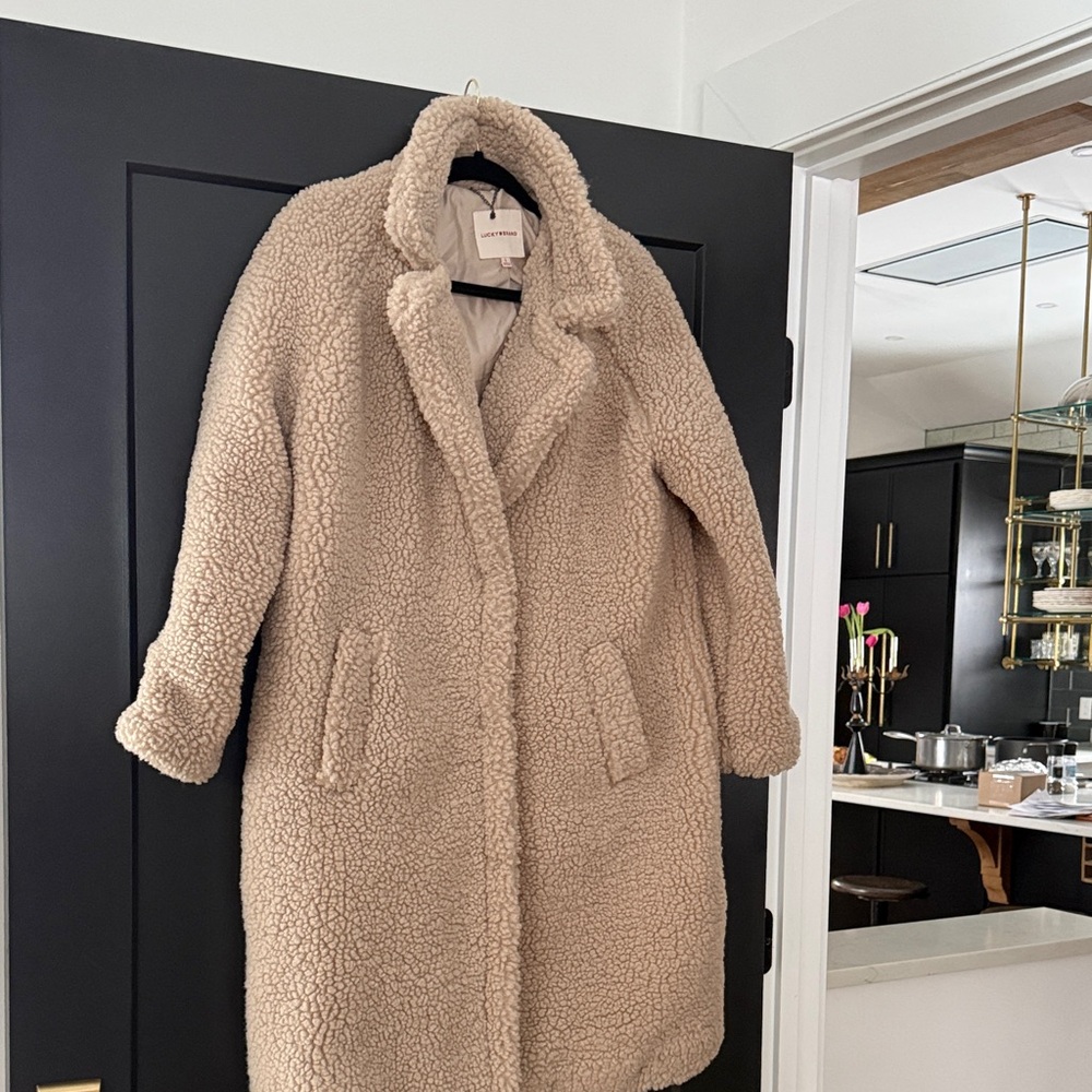 Lucky Brand Cozy Tan Teddy Jacket